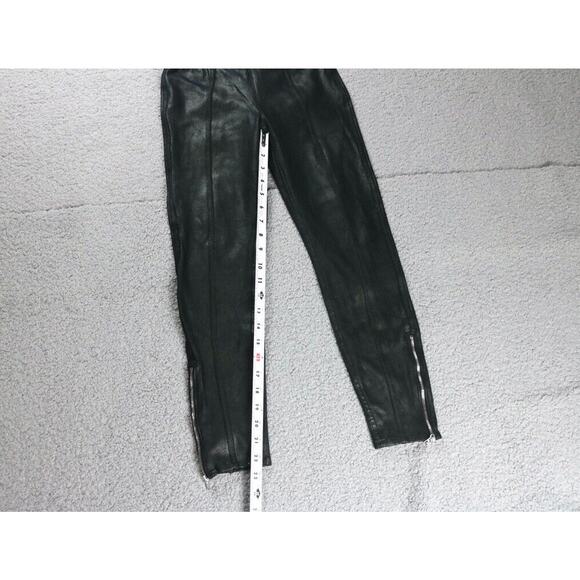 New 7 for All Mankind Pants Womens 25 Black Faux Leather Legging Ankle Zip - Picture 9 of 10
